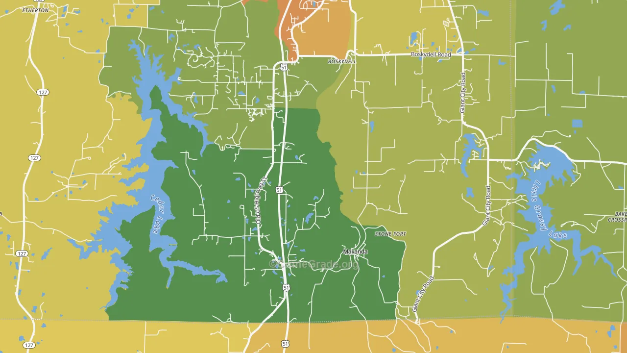 Makanda, IL Map of Murder Rates