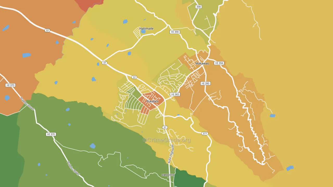 Makawao, HI Map of Murder Rates