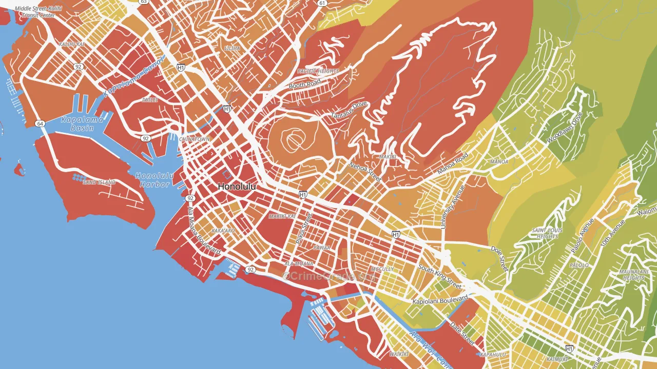 Makiki, Honolulu, HI Map of Murder Rates