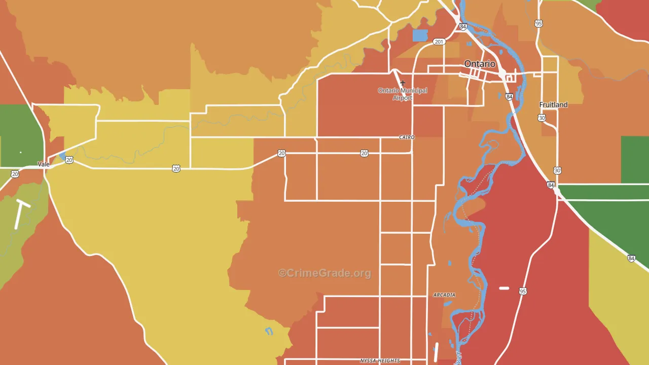 Malheur County, OR Map of Murder Rates