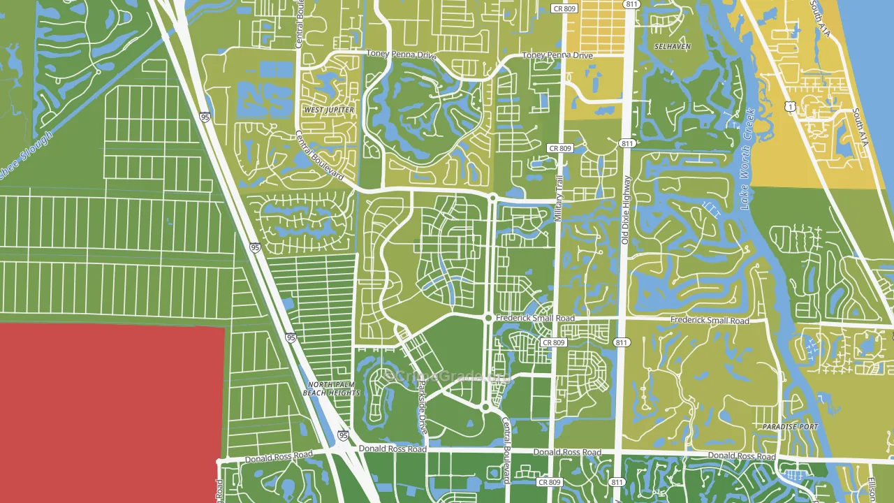 Mallory Creek at Abacoa, Jupiter, FL Map of Murder Rates