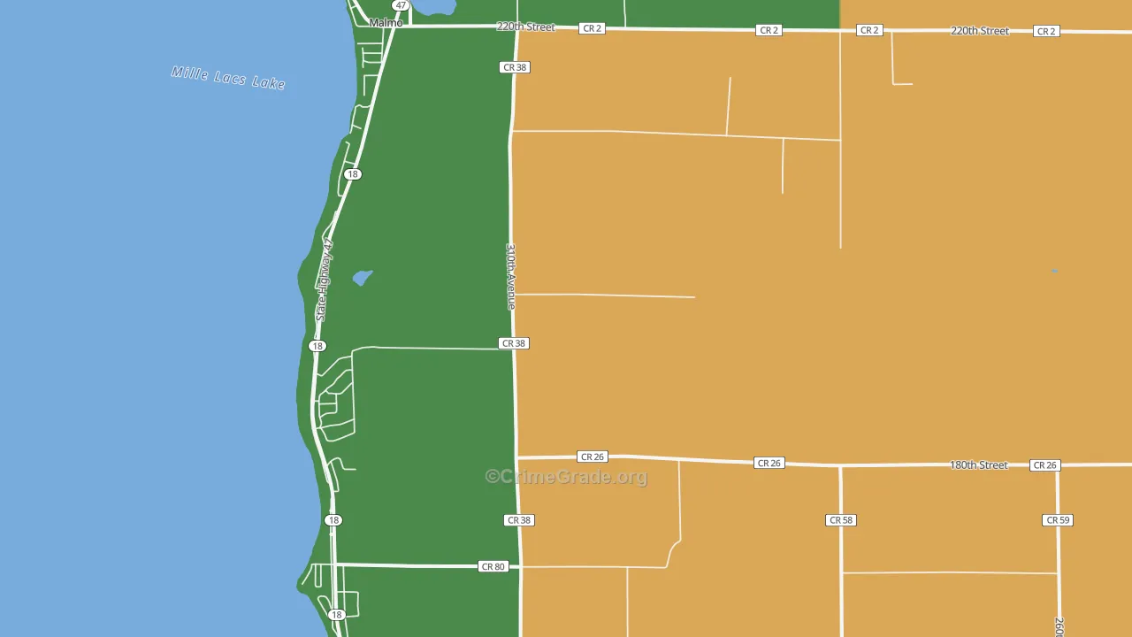 Malmo, MN Map of Murder Rates