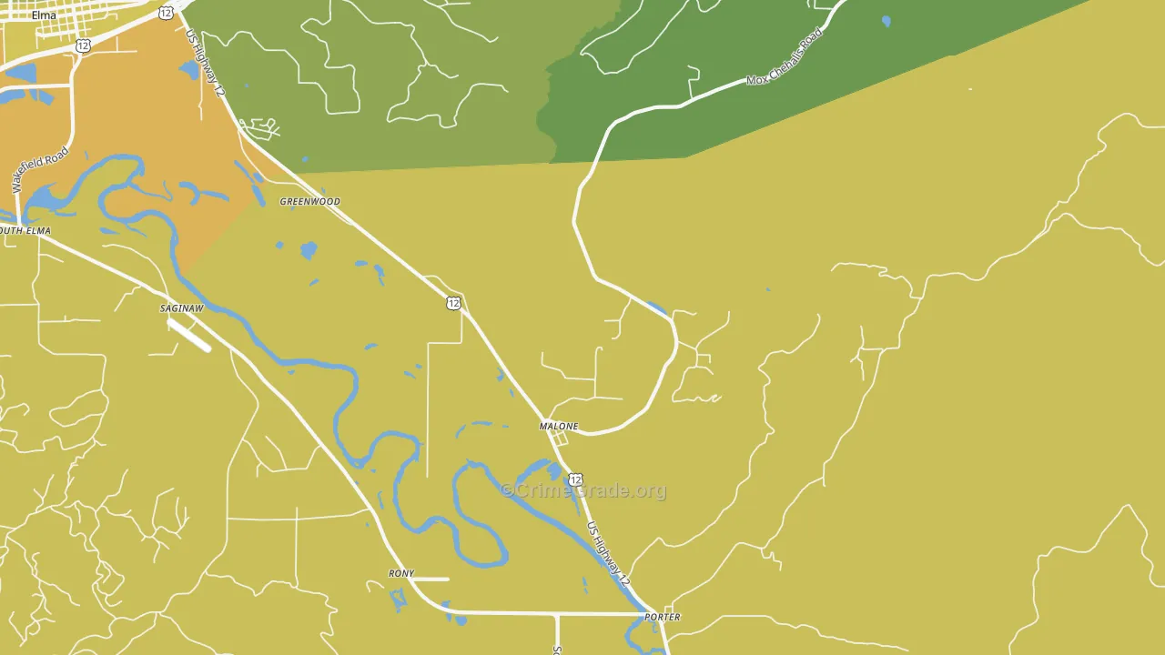 Malone, WA Map of Murder Rates
