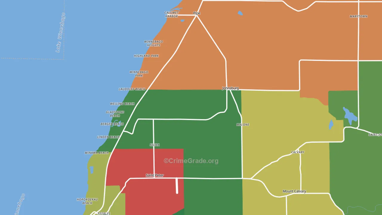 Malone, WI Map of Murder Rates