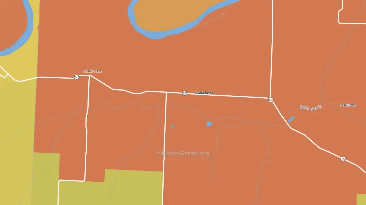 Malta Bend, MO Map of Murder Rates