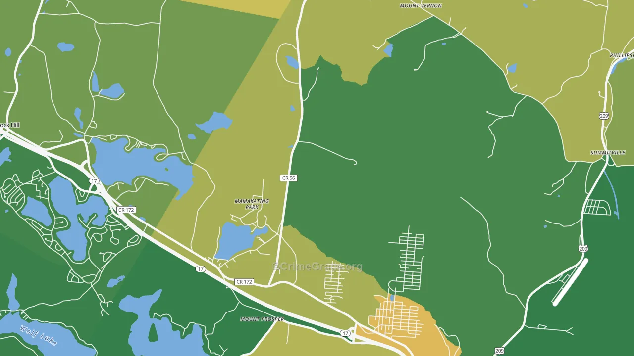 Mamakating Park, NY Map of Murder Rates