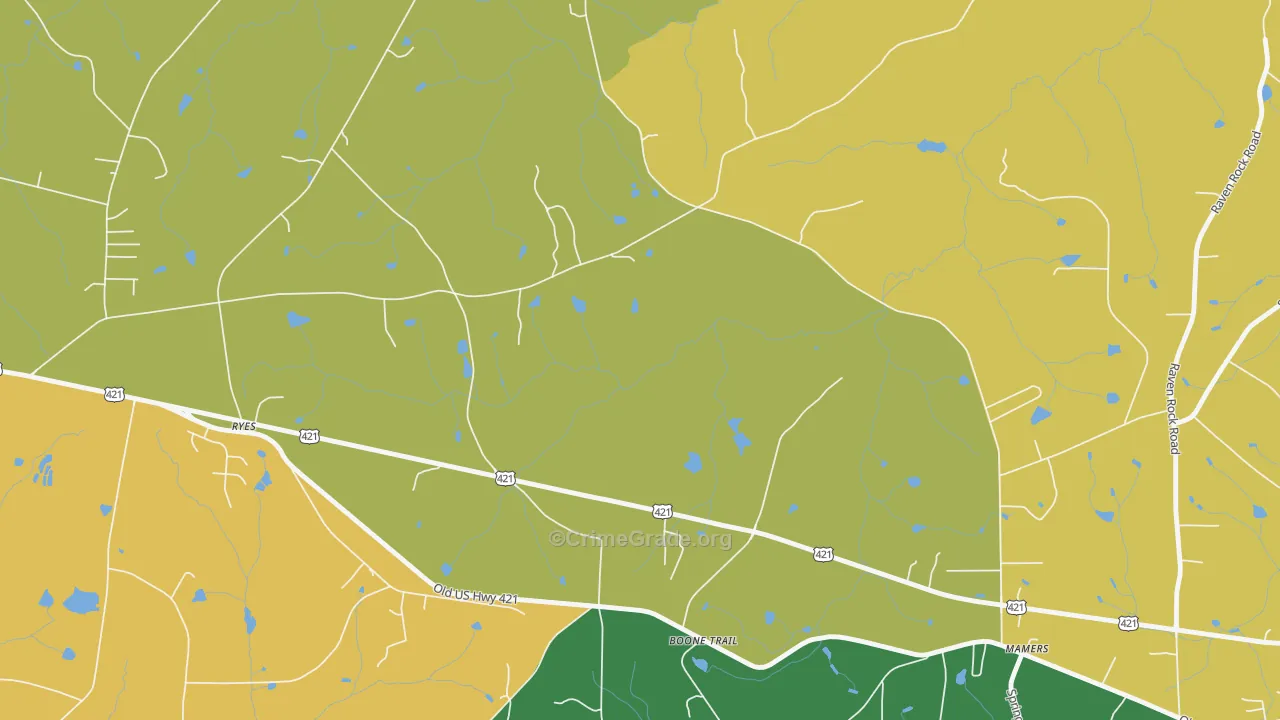 Mamers, NC Map of Murder Rates