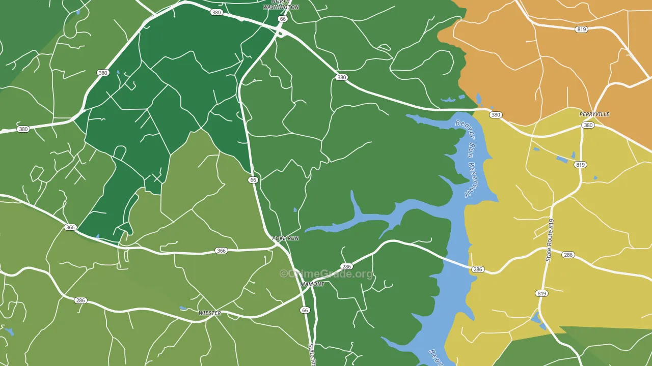 Mamont, PA Map of Murder Rates