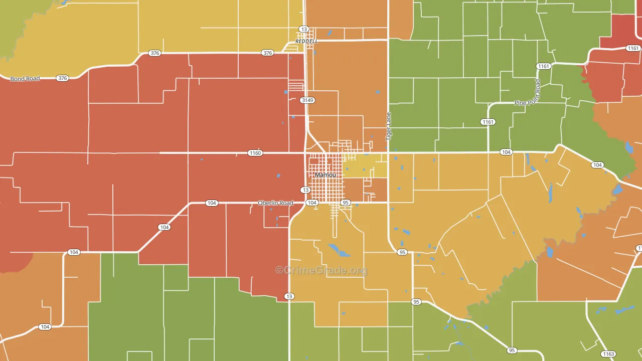 Mamou, LA Map of Murder Rates