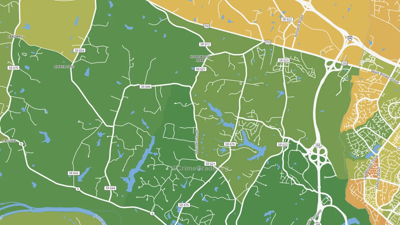 Manakin-Sabot, VA Map of Murder Rates