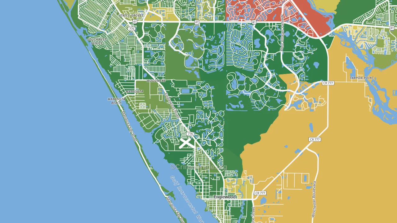 Manasota, FL Map of Murder Rates