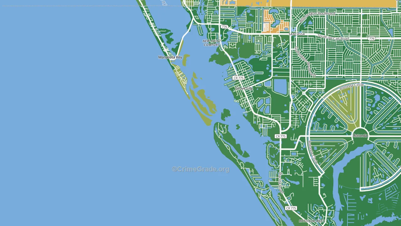 Manasota Key, FL Map of Murder Rates