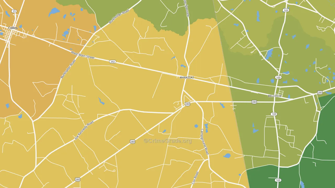 Manassas, GA Map of Murder Rates