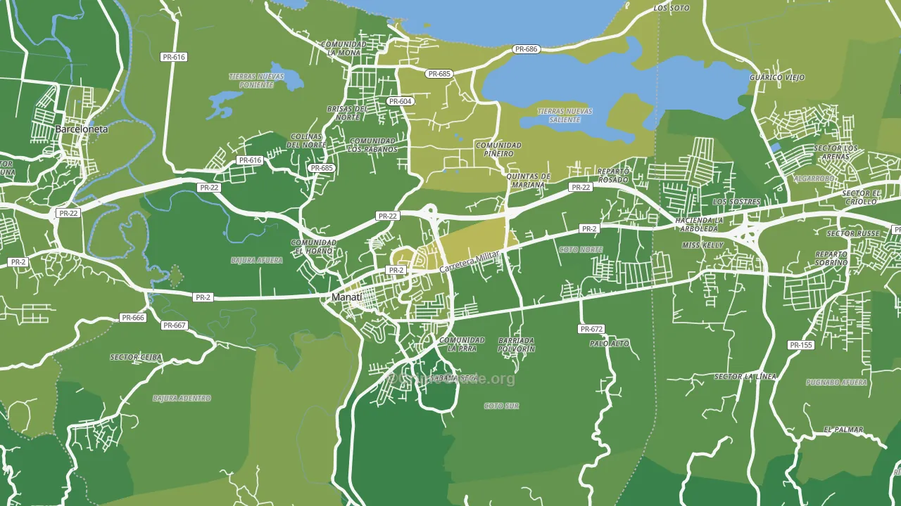 Manati, PR Map of Murder Rates