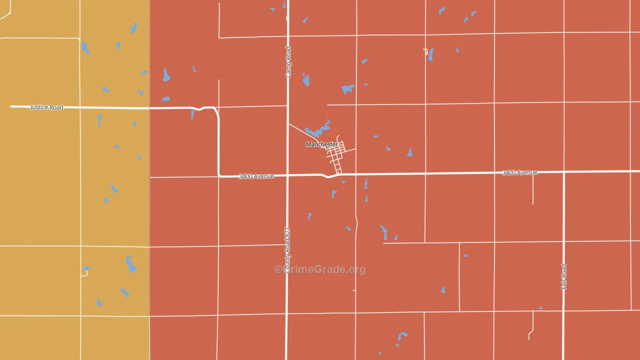 Manchester, KS Map of Murder Rates