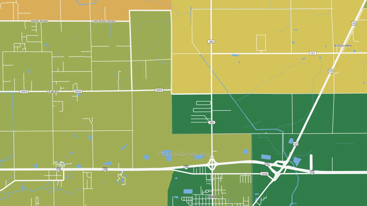 Manchester, LA Map of Murder Rates