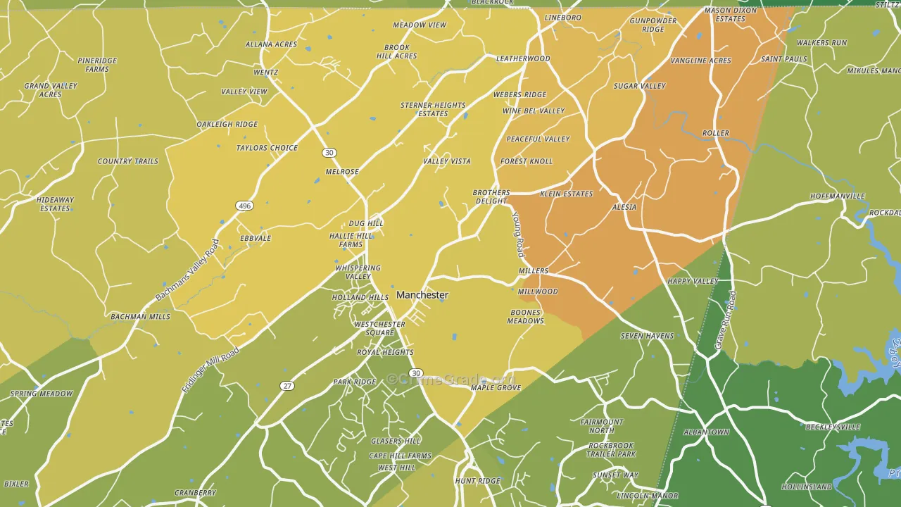 Manchester, MD Map of Murder Rates