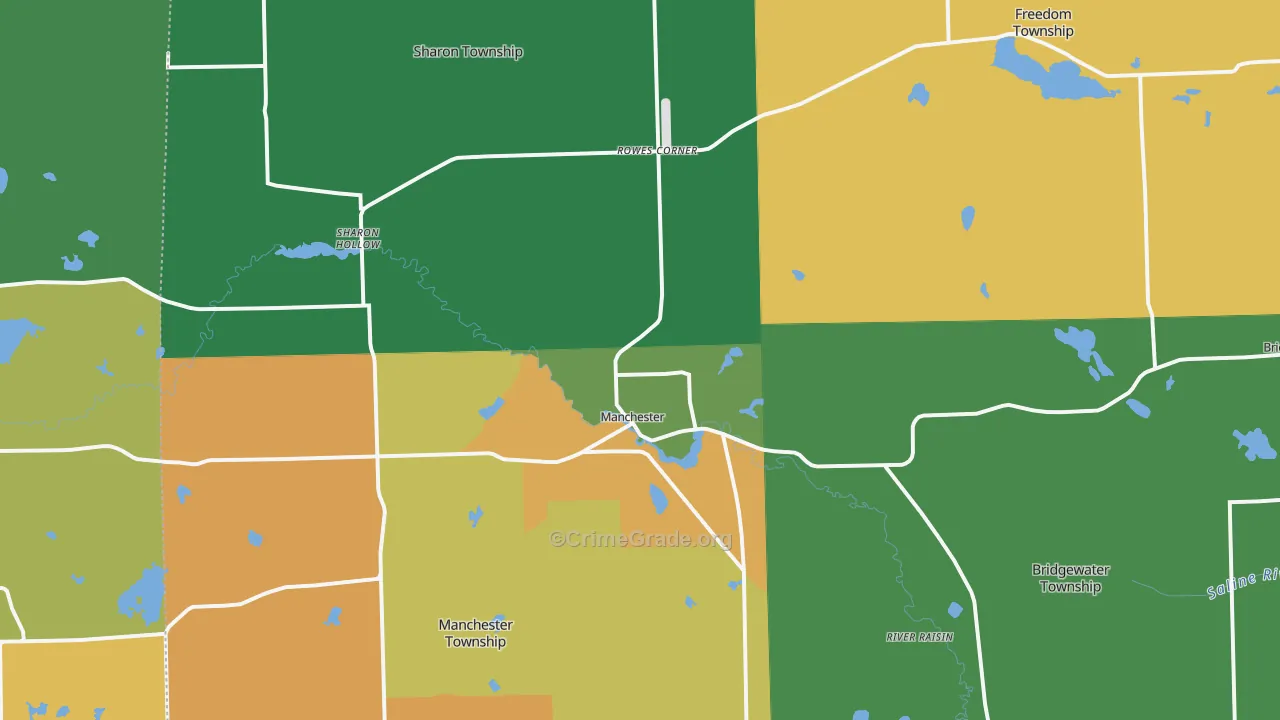 Manchester, MI Map of Murder Rates