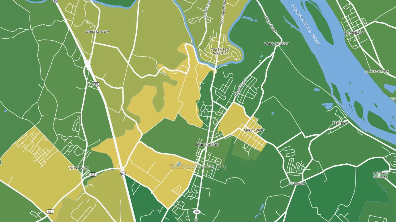 Manchester, PA Map of Murder Rates
