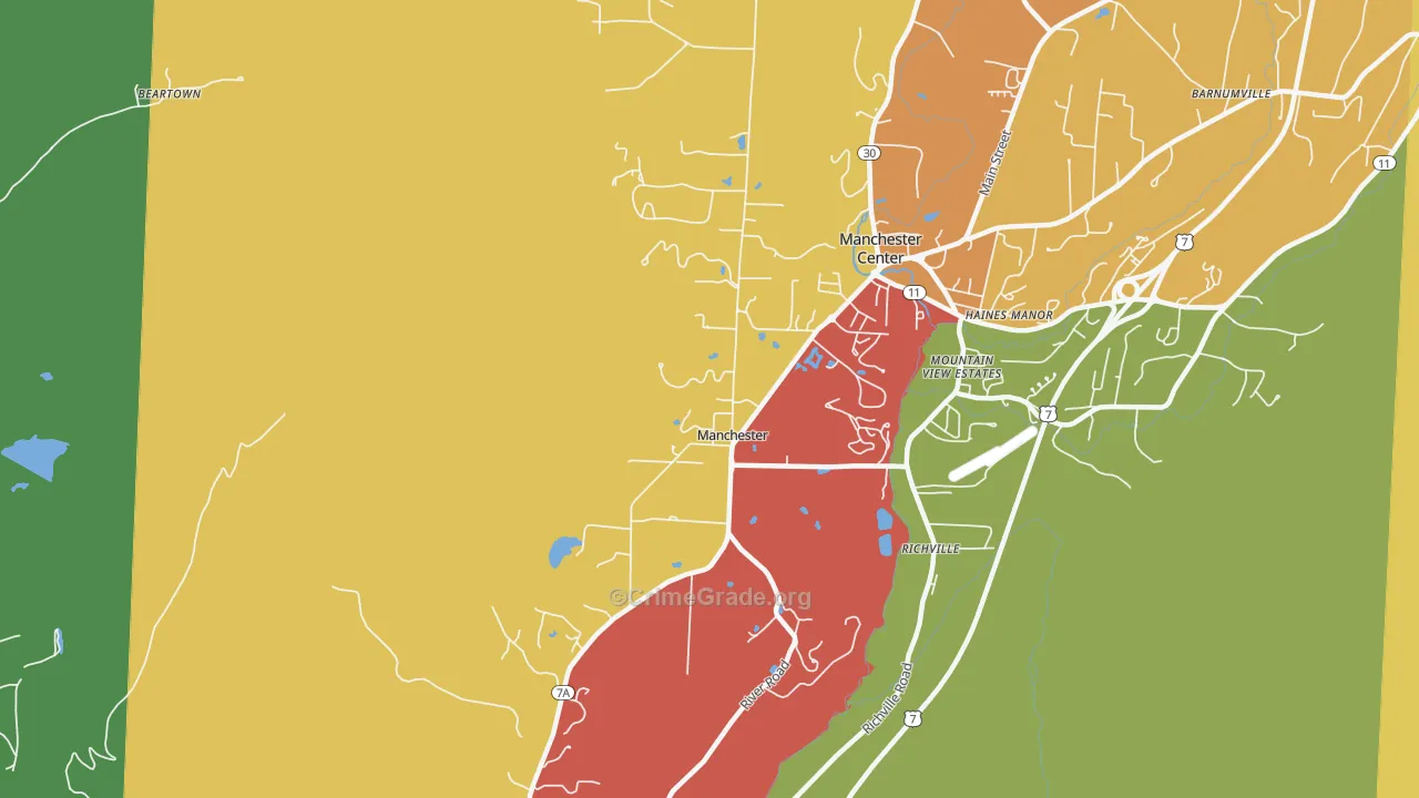 Manchester, VT Map of Murder Rates
