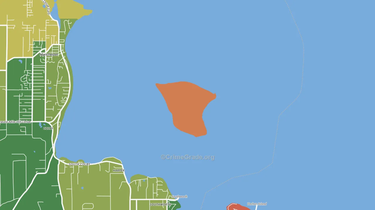 Manchester, WA Map of Murder Rates