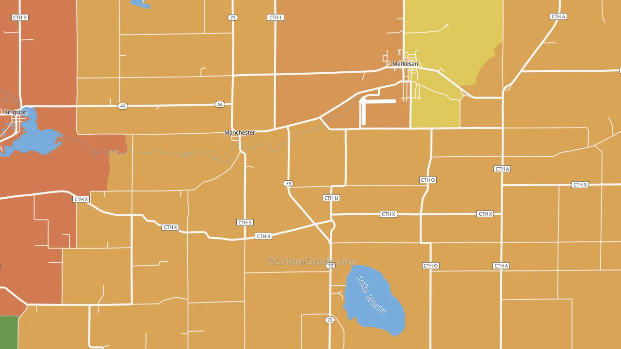 Manchester, WI Map of Murder Rates