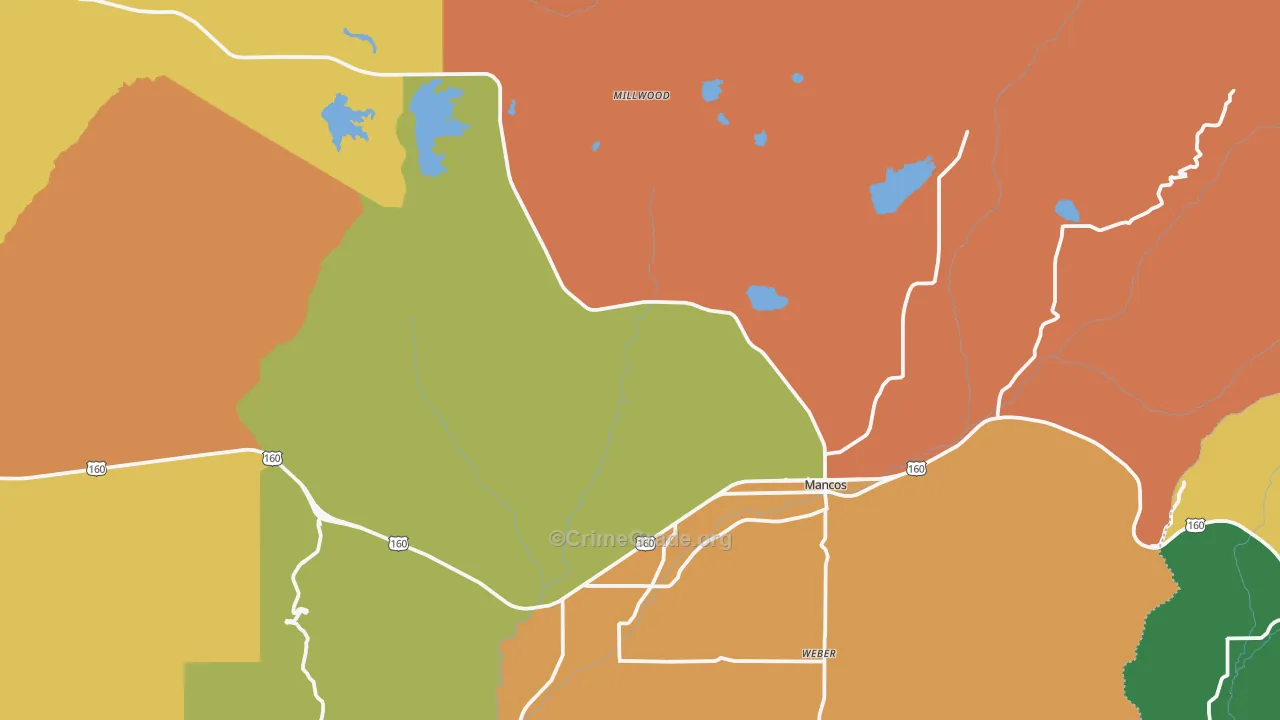 Mancos, CO Map of Murder Rates