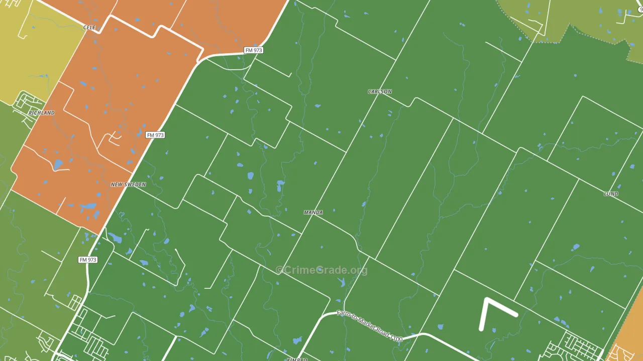 Manda, TX Map of Murder Rates