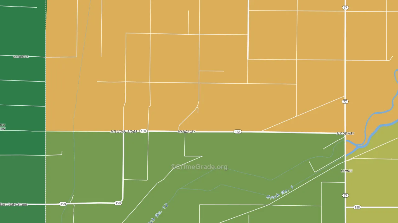 Mandalay, AR Map of Murder Rates