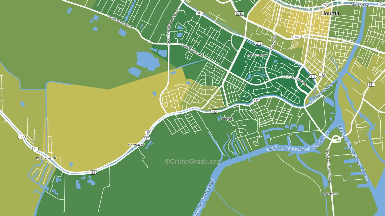 Mandalay, LA Map of Murder Rates
