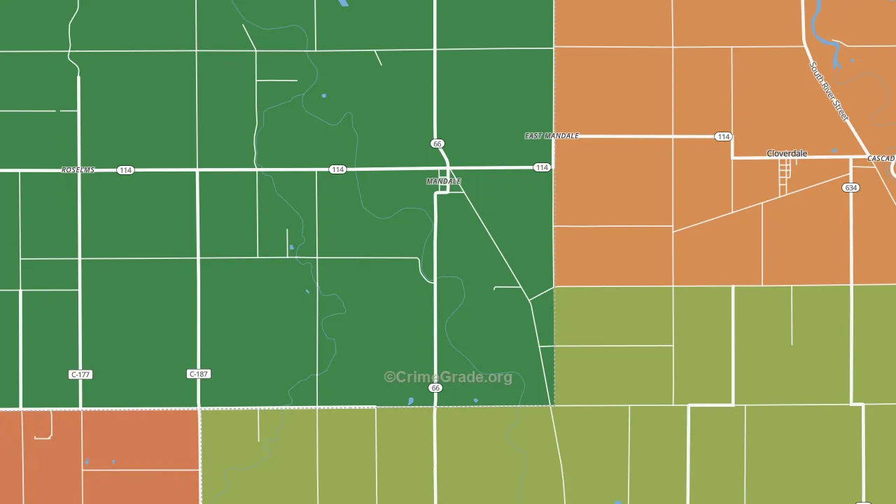 Mandale, OH Map of Murder Rates