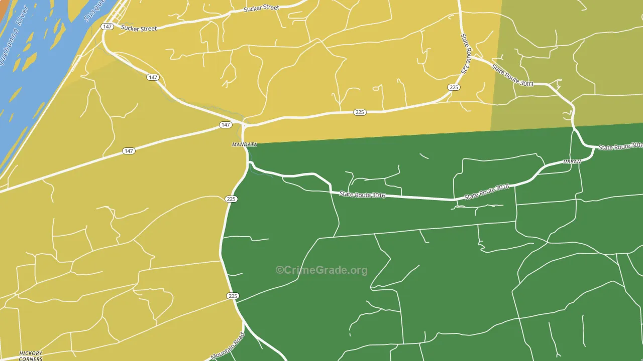 Mandata, PA Map of Murder Rates