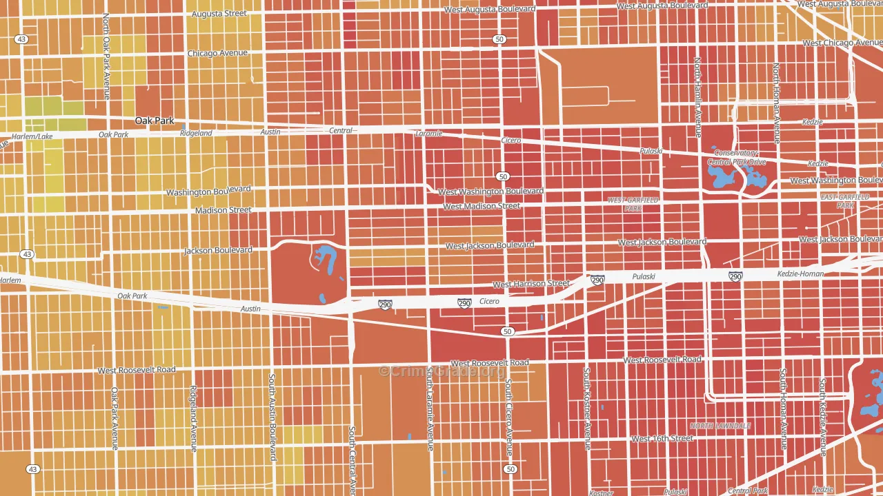 Mandell, Chicago, IL Map of Murder Rates
