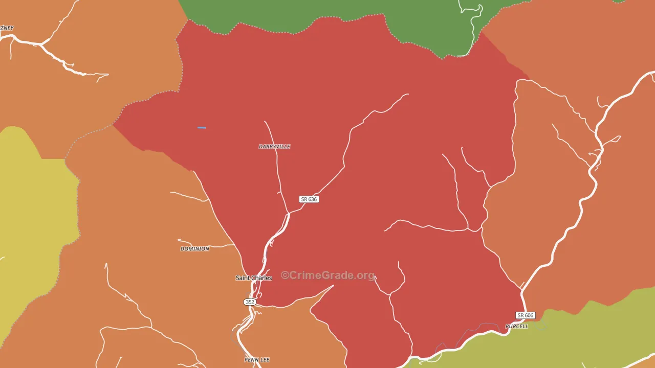 Maness, VA Map of Murder Rates