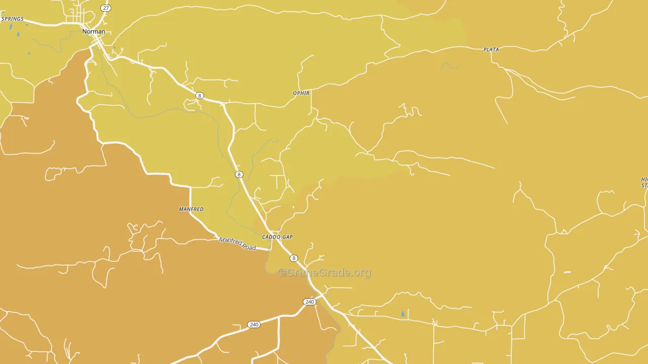 Manfred, AR Map of Murder Rates
