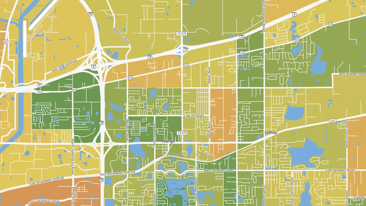 Mango, FL Map of Murder Rates