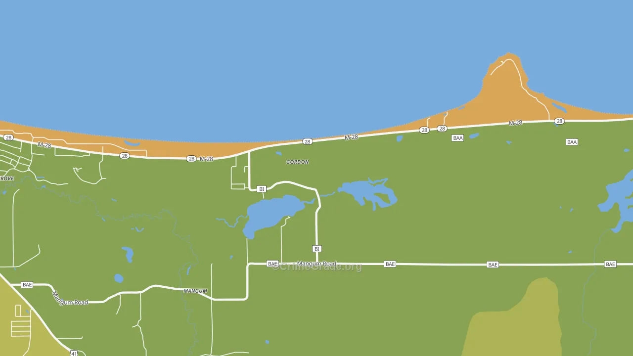 Mangum, MI Map of Murder Rates