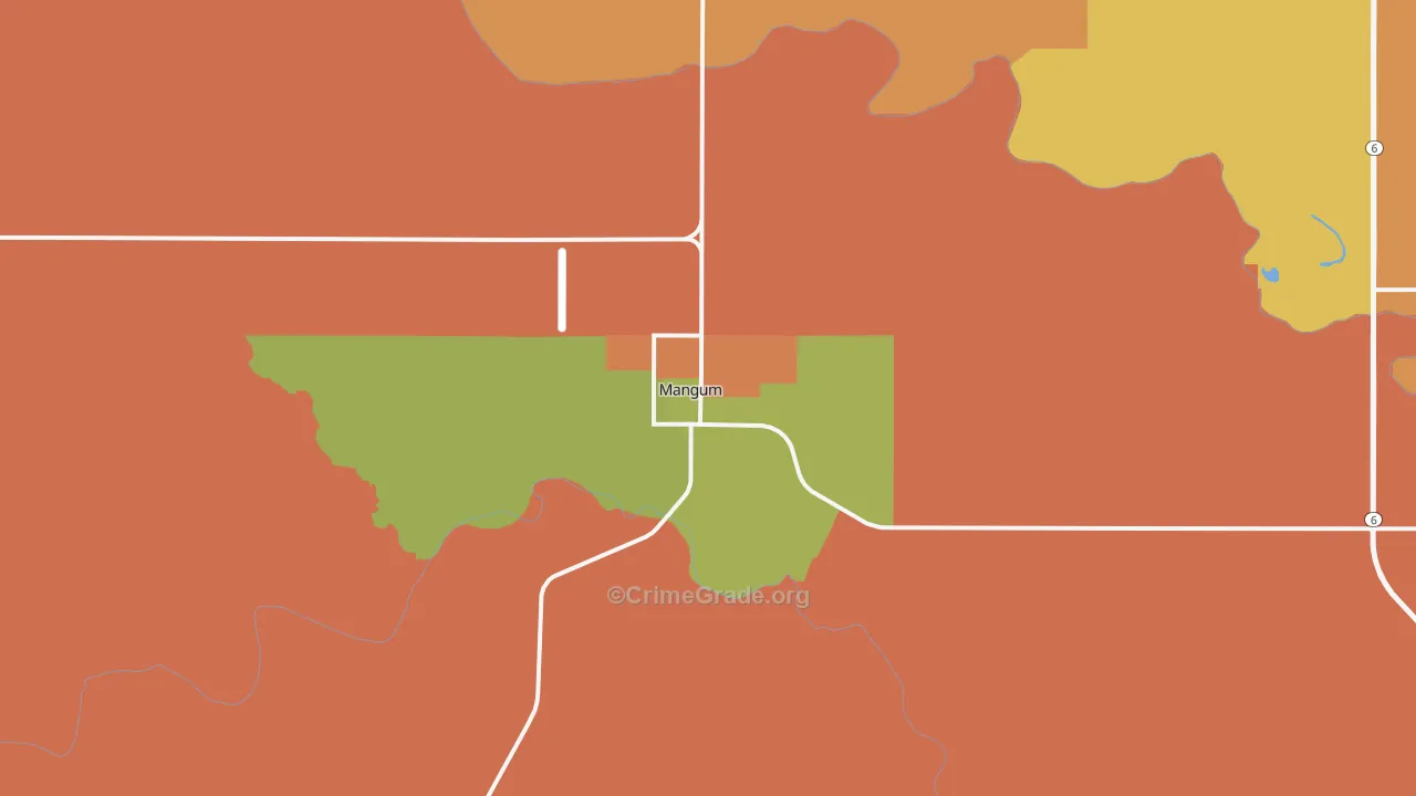 Mangum, OK Map of Murder Rates