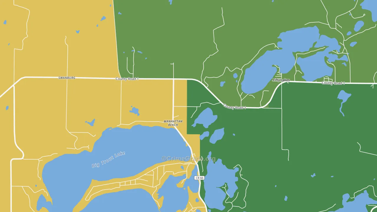 Manhattan Beach, MN Map of Murder Rates