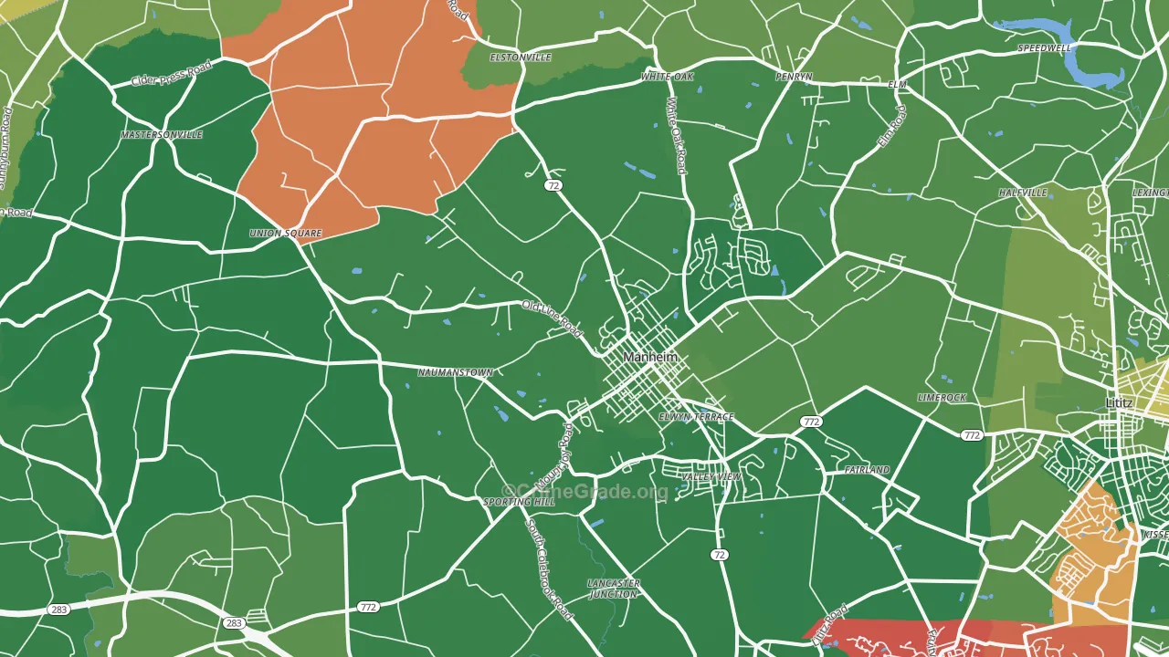 Manheim, PA Map of Murder Rates