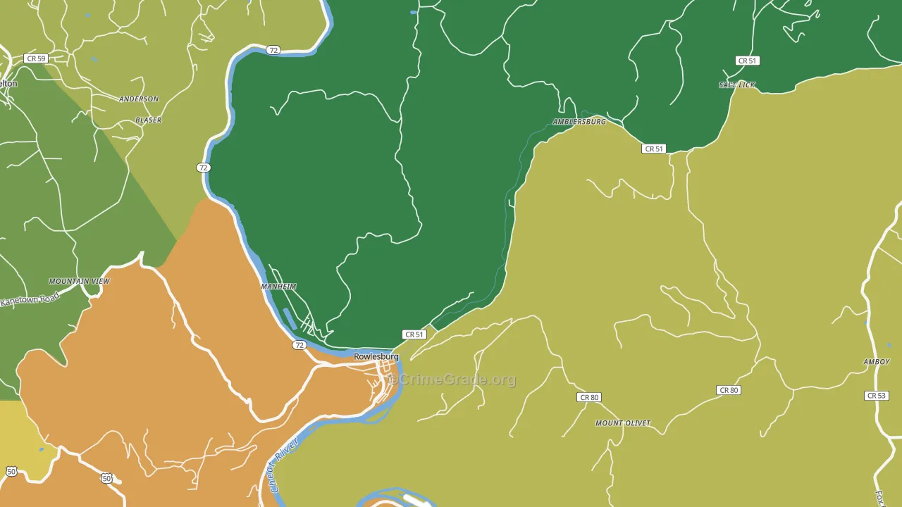 Manheim, WV Map of Murder Rates