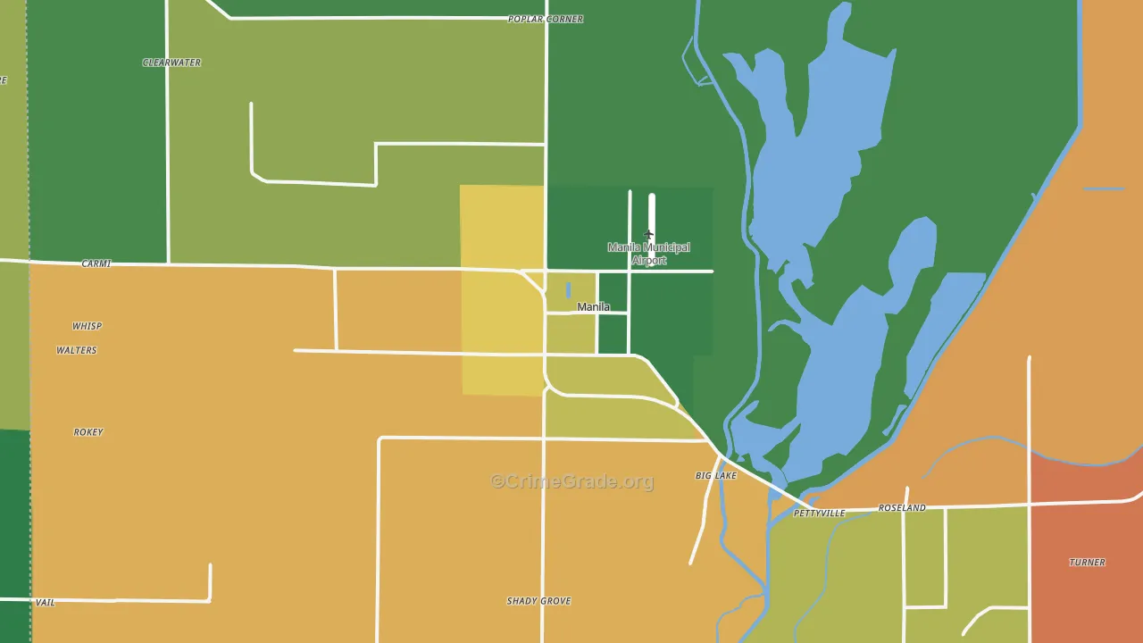 Manila, AR Map of Murder Rates