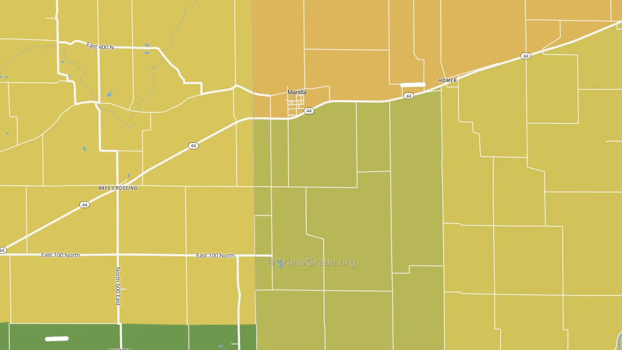 Manilla, IN Map of Murder Rates