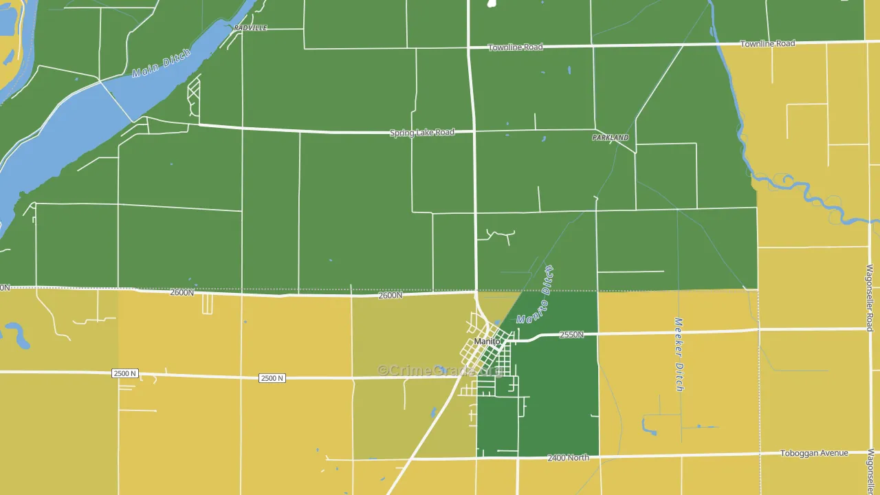 Manito, IL Map of Murder Rates