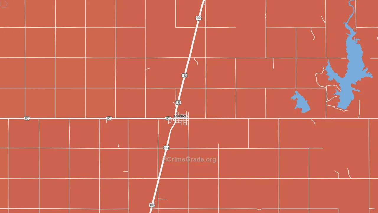 Manitou, OK Map of Murder Rates