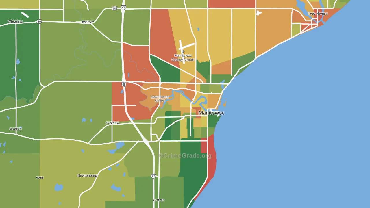 Manitowoc, WI Map of Murder Rates
