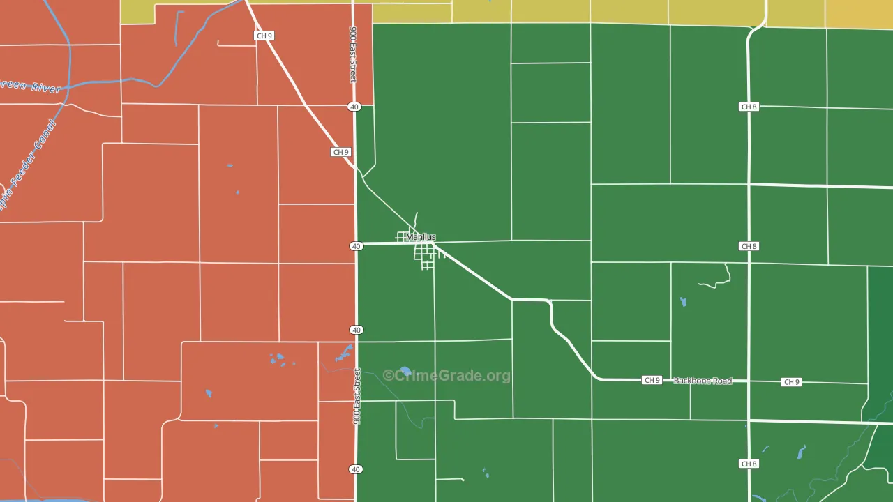 Manlius, IL Map of Murder Rates
