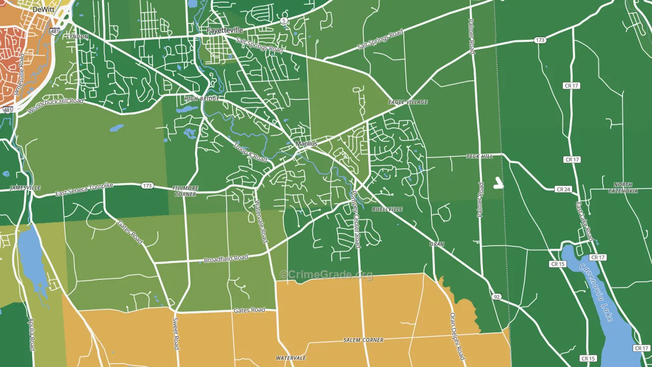 Manlius, NY Map of Murder Rates