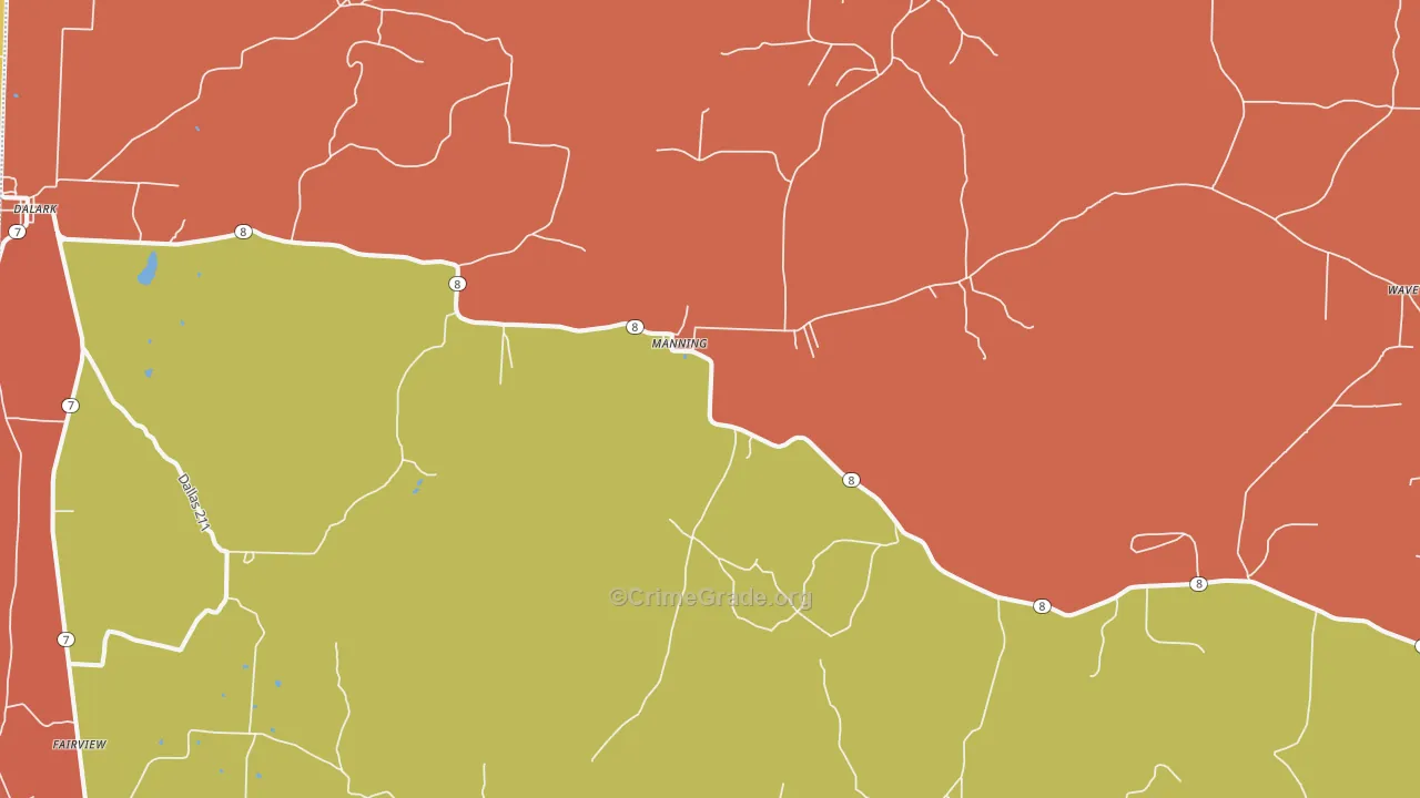 Manning, AR Map of Murder Rates