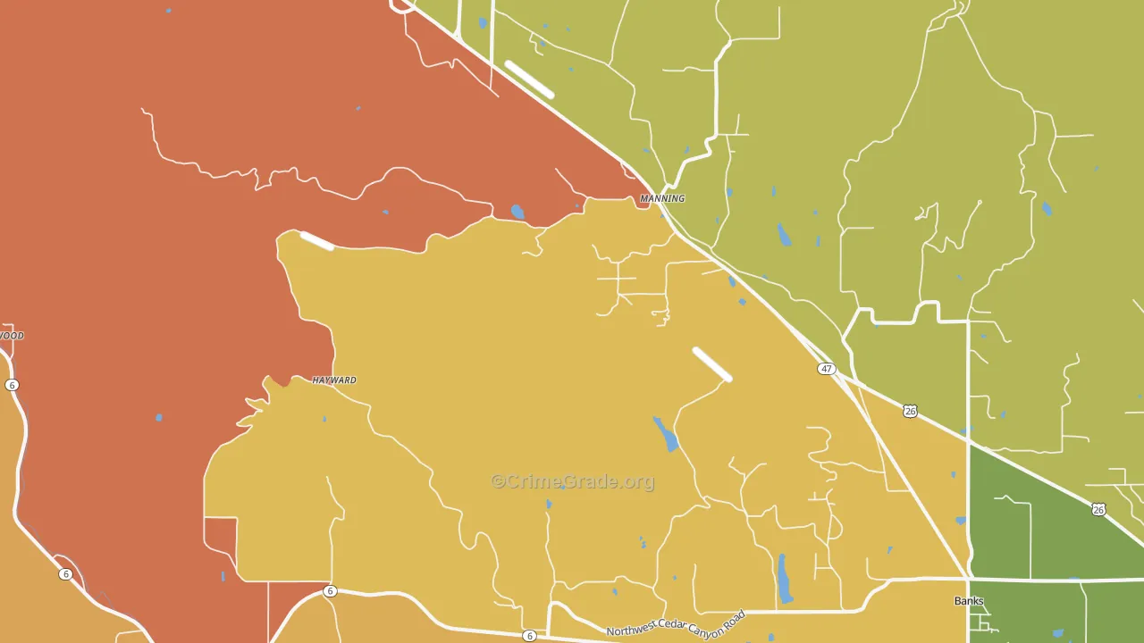 Manning, OR Map of Murder Rates